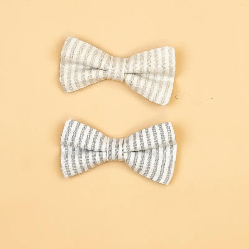 Classic Striped Snap-On Bow Tie