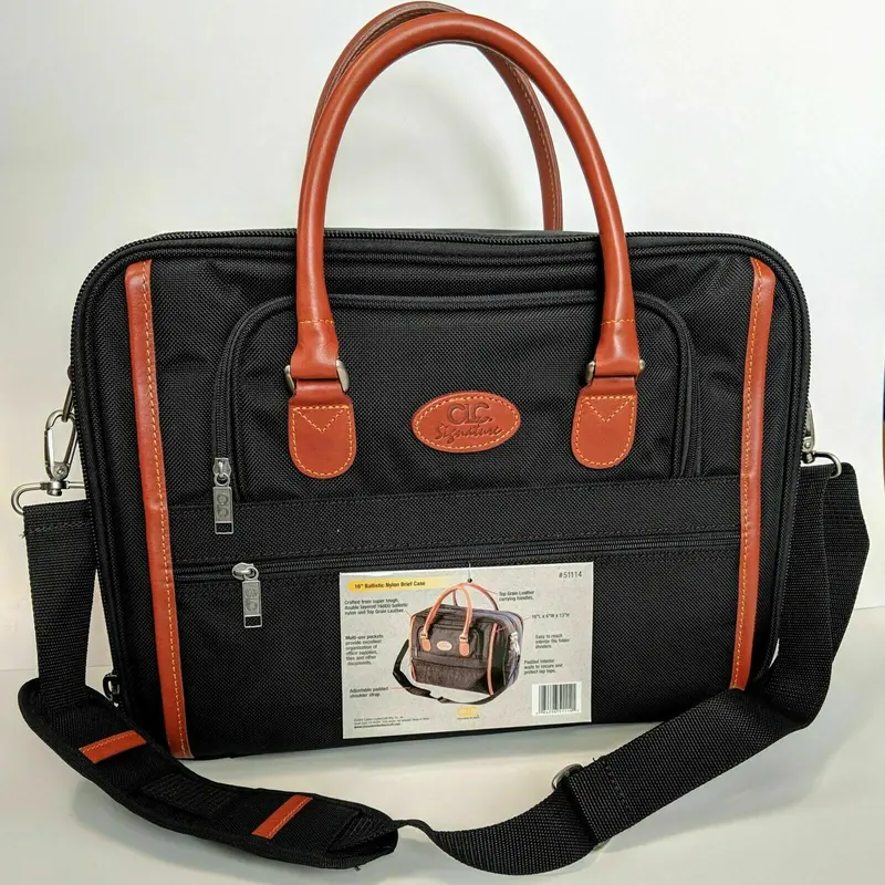 CLC Signature Ballistic Nylon Briefcase – 16″, Rugged Black Design