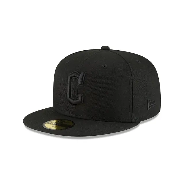 Cleveland Guardians Black-on-Black MLB 59Fifty Fitted Cap