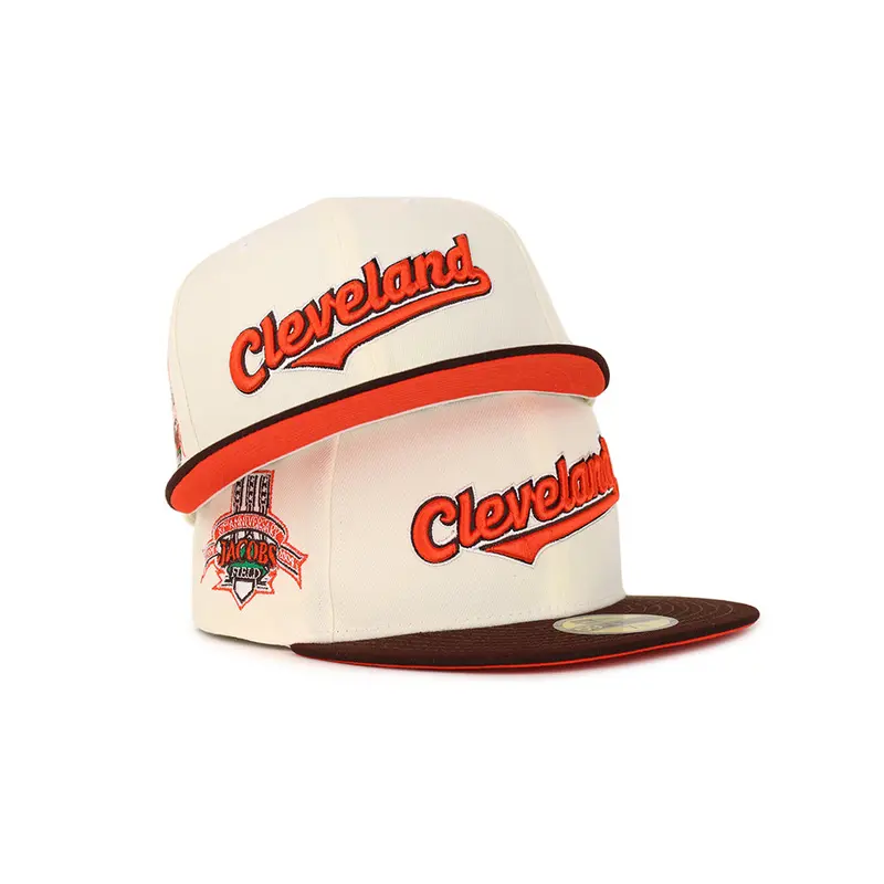 Cleveland Indians Chrome Brown & Navy Jacobs Field 10th Anniversary 59Fifty Fitted Hat