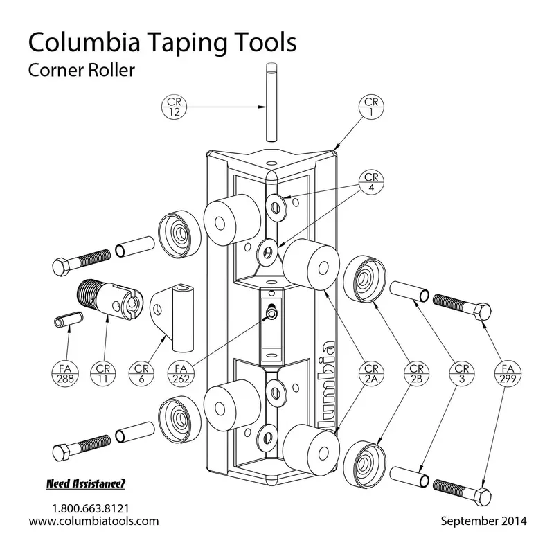 Columbia Corner Roller Maintenance & Repair Kit
