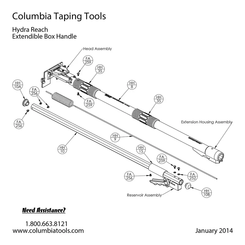 Columbia Hydra-Reach Box Handle Replacement Parts