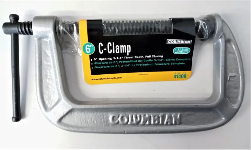 Columbian 41408 Carriage Bolt C-Clamp – 6-Inch Jaw Opening