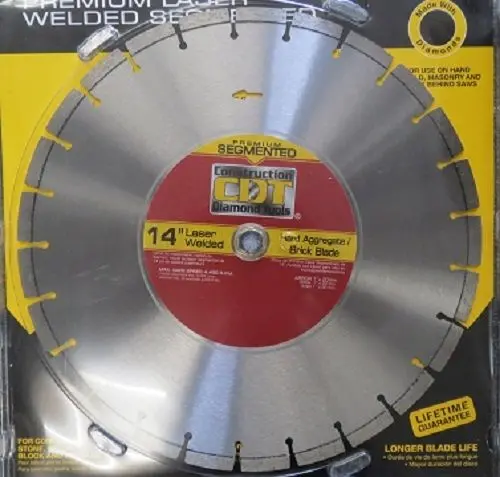 Construction Diamond HB14″ Segmented Saw Blade – Premium Quality for Concrete & Masonry