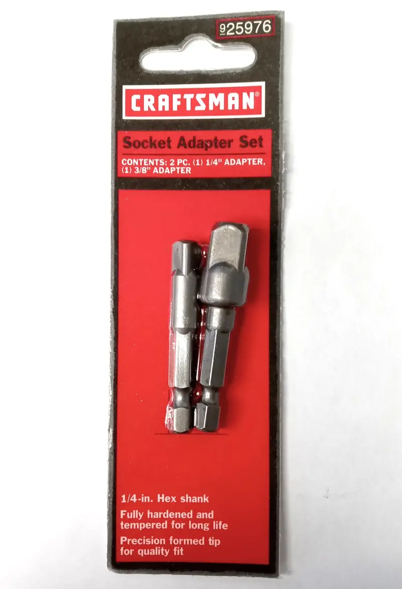 Craftsman 25976 Dual-Drive Socket Adapter Set – 1/4″ & 3/8″ Sizes, USA