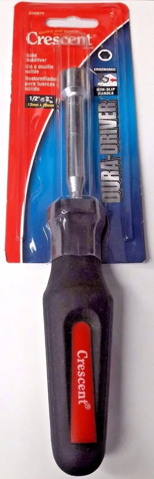 Crescent 1/2-Inch SAE Ergonomic Nut Driver with Solid Shaft