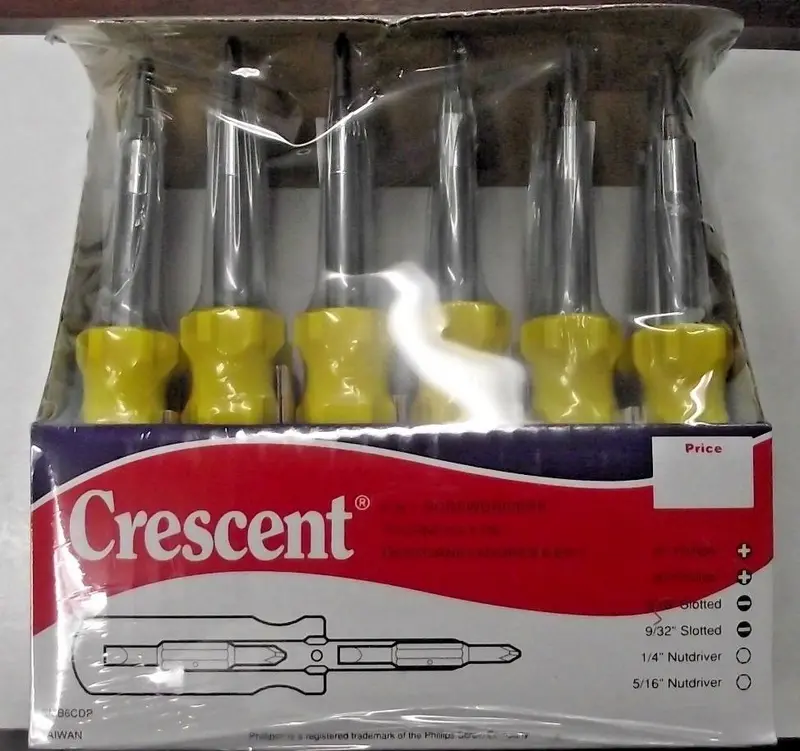 Crescent CMB6WCDP 6-in-1 Multi-Bit Screwdriver Set – 12-Piece