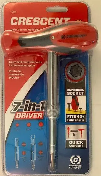 Crescent CMBD1 Multi-Bit T-Handle Driver — Quick-Convert Design, Interchangeable Bits