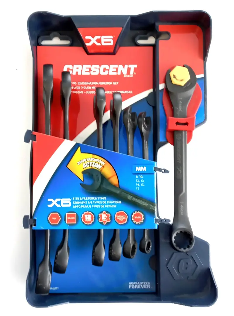 Crescent CX6RWM7 Metric Combination Wrench Set – 7-Piece