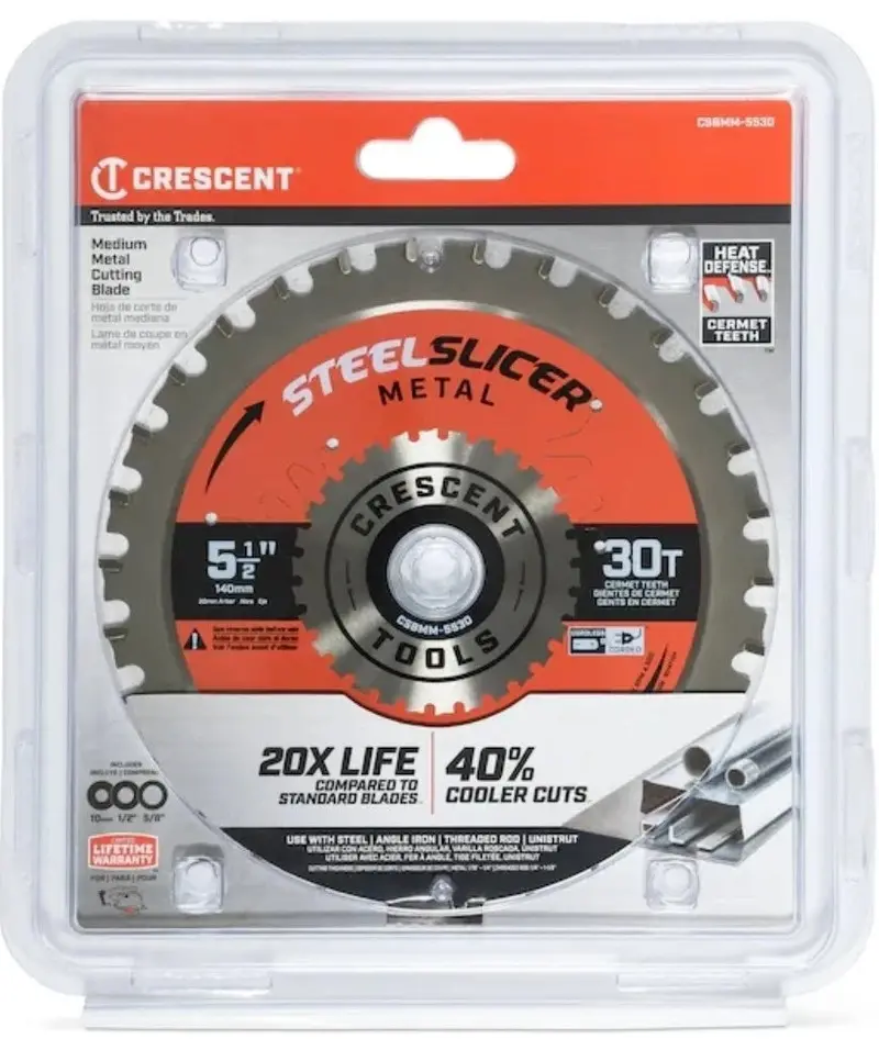 Crescent Steel Slicing Saw Blade – 5.5-Inch Diameter, 30-Tooth Medium Metal Cut (CSBMM-5530)