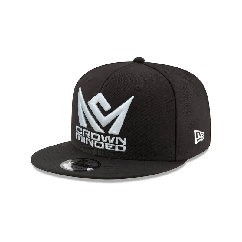 CrownMinded Black & White 9Fifty Snapback Cap with Decorative Pin