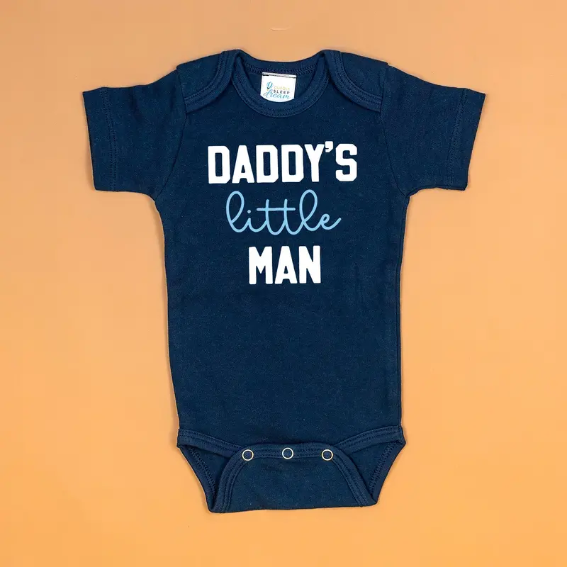 Daddy’s Little Man Navy Baby Bodysuit