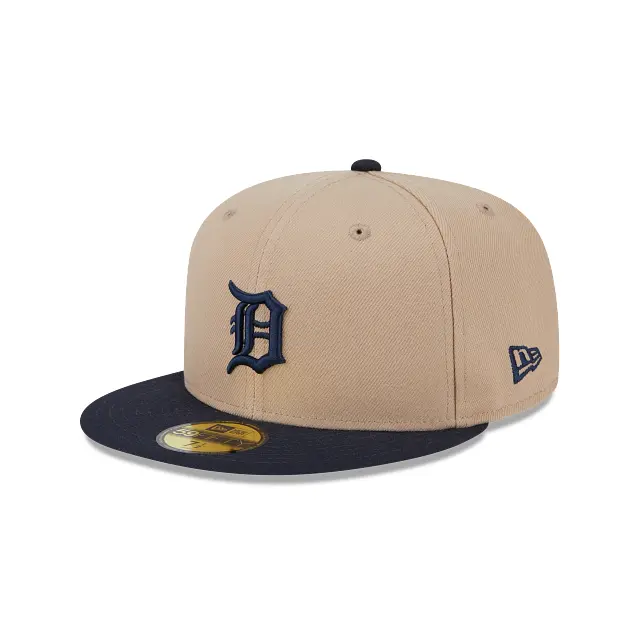 Detroit Tigers Two-Tone Fitted Cap – Camel & Navy 59Fifty Edition