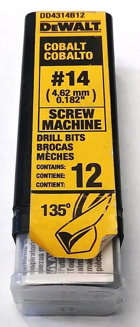 DEWALT Cobalt Drill Bit Set – #14 Screw Machine Style, 12-Piece, Germany-Made