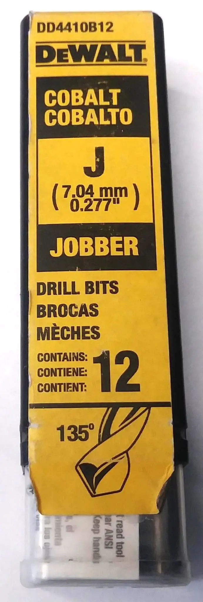 DEWALT Cobalt Jobber Drill Bit Set – Letter J Size, 12-Piece, Made in Germany