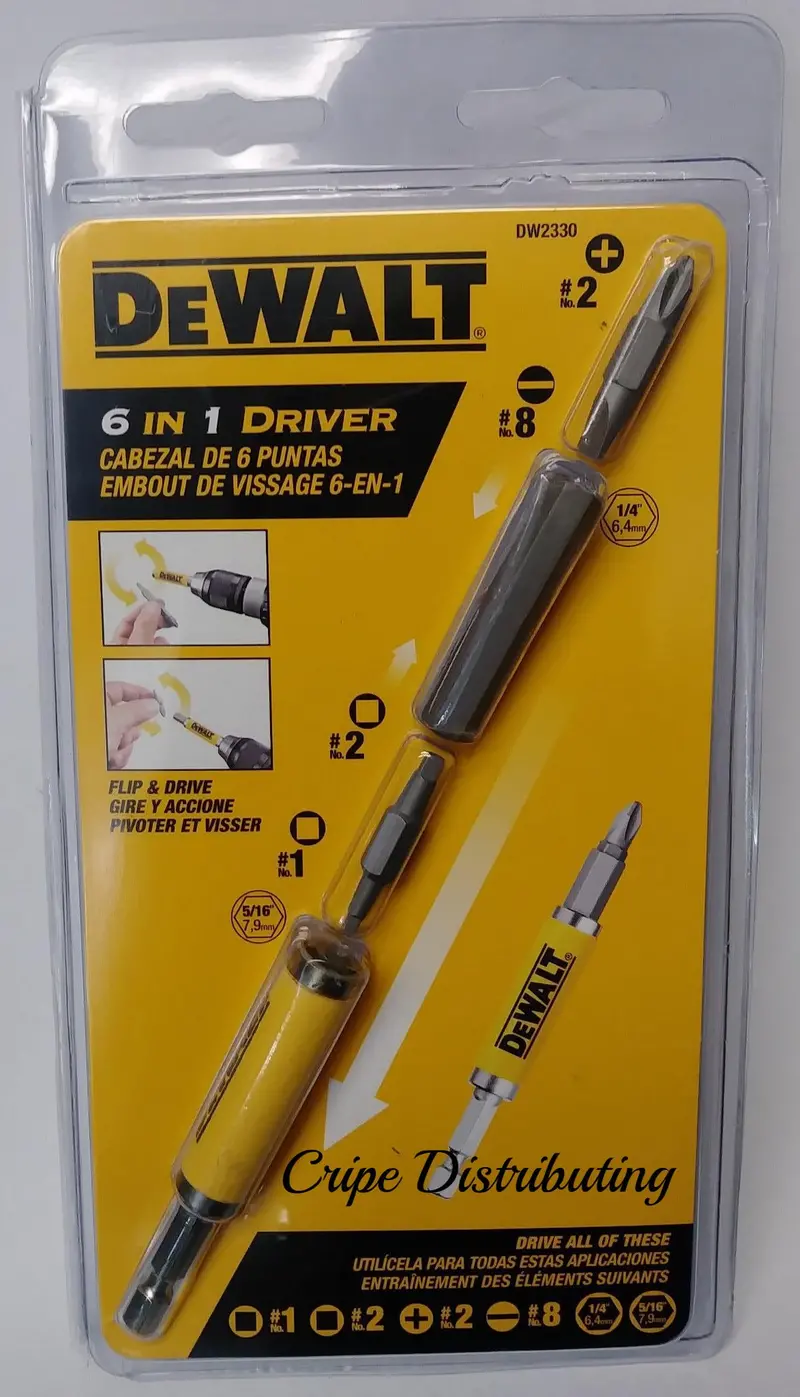 DeWalt DW2330 6-in-1 Flip & Drive Multi-Bit Screwdriver Set