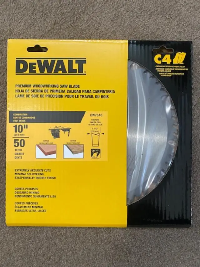DEWALT DW7640 Circular Saw Blade – 10-Inch Diameter, 50-Tooth Carbide, General Purpose Cutting
