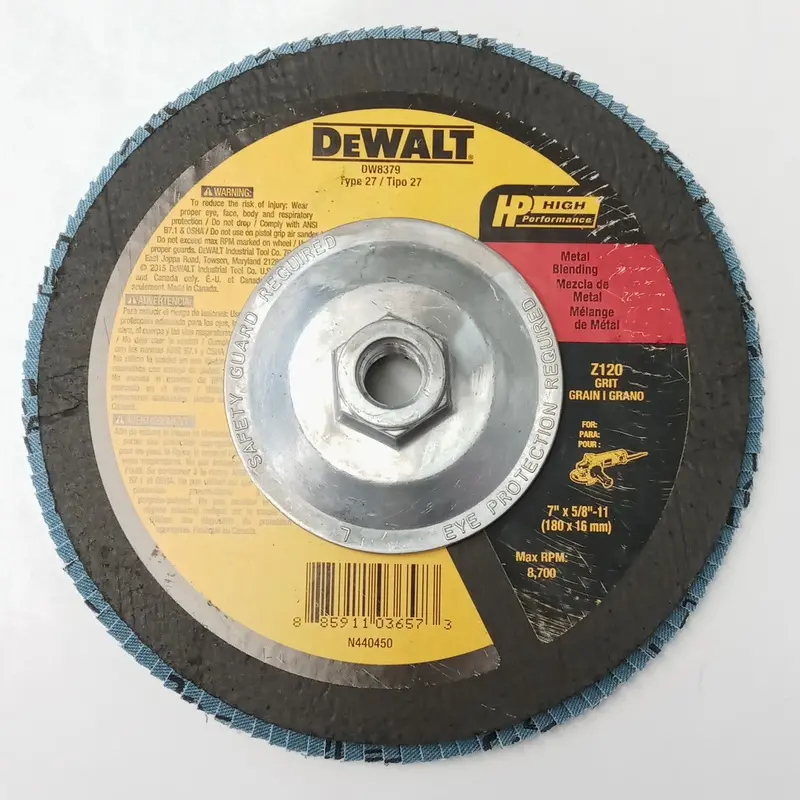 DEWALT DW8379 Flap Disc – 7″ x 5/8″-11, Zirconia-Alumina, Type 27, 5-Pack for Metal Grinding
