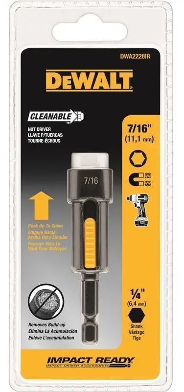 DeWalt DWA2228IR Cleanable Nut Driver – 7/16-Inch Socket Bit for Repeated Use