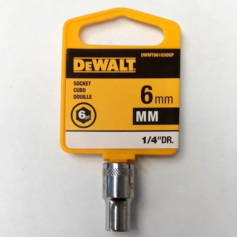 DeWALT DWMT861030SP — 6mm 6-Point Socket Compatible with 1/4″ Drive Ratchets