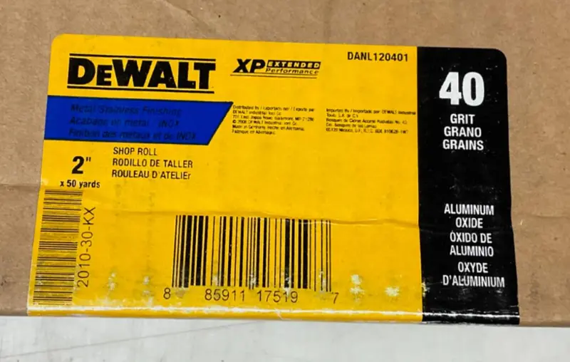 DeWALT XP Sandpaper Roll – 2″ x 50 Yards, 40 Grit, Reinforced Backing for Tough Jobs