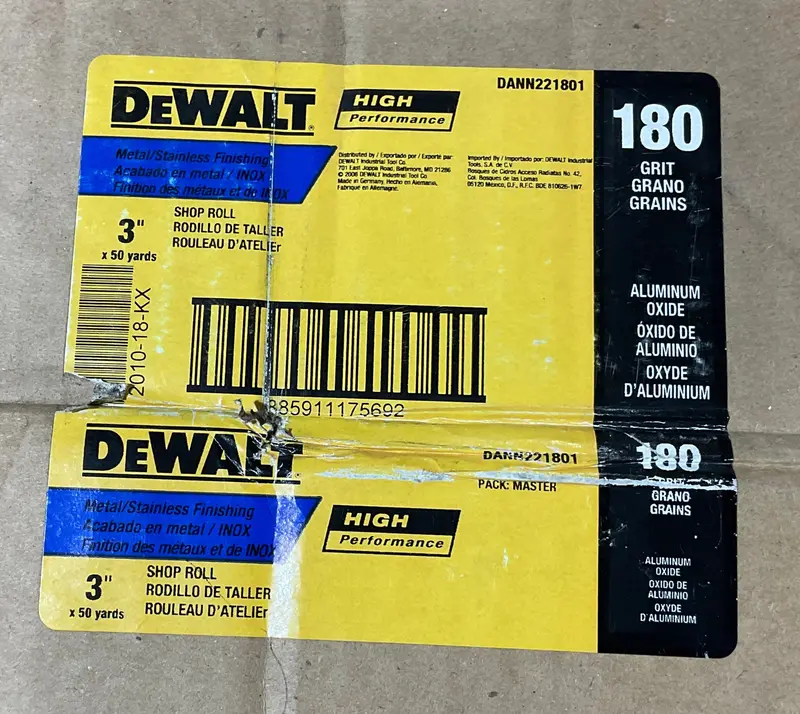 DeWALT XP Sandpaper Roll – 3″ x 50 Yards, 180 Grit, Detail-Finishing Abrasive