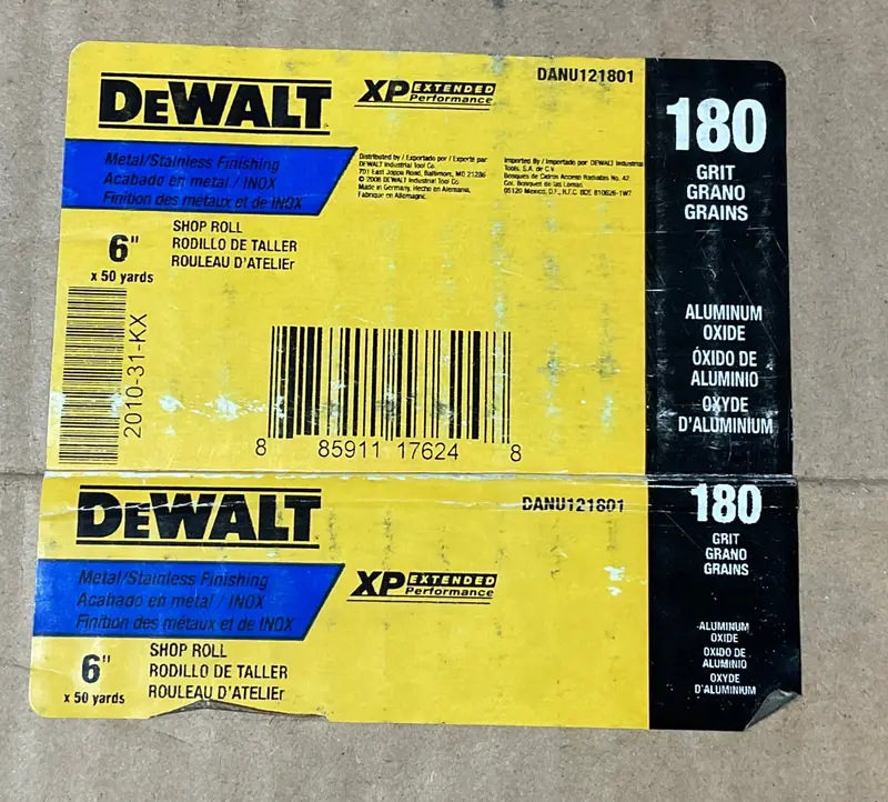 DeWALT XP Shop Roll – 6″ x 50 Yards, 180 Grit, Fine Finishing Surface