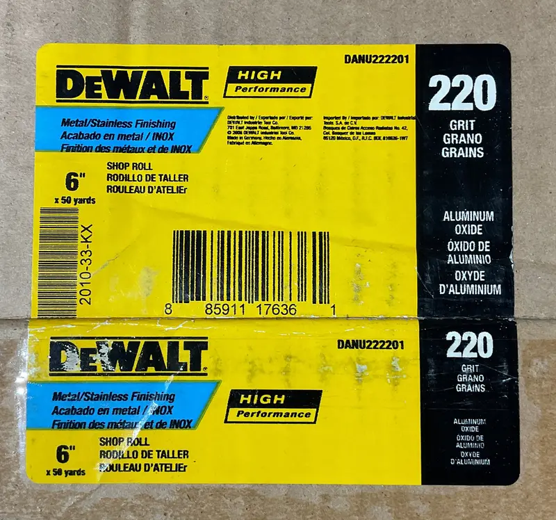 DeWALT XP Shop Roll Sandpaper – 6″ x 50 Yards, 220 Grit, Premium Aluminum Oxide