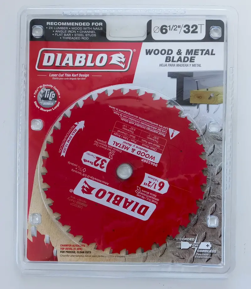 Diablo D0632GP 6-1/2″ 32-Tooth Wood and Metal Cutting Saw Blade – Made in Italy