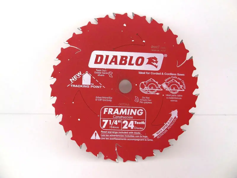 Diablo D0724 7-1/4-Inch 24-Tooth Framing Circular Saw Blade – USA-Made