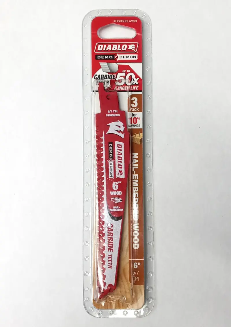 Diablo DS0606CWS3 Wood-Cutting Reciprocating Blades – 6-Inch, 6/9 TPI, Swiss-Made, 3-Pack
