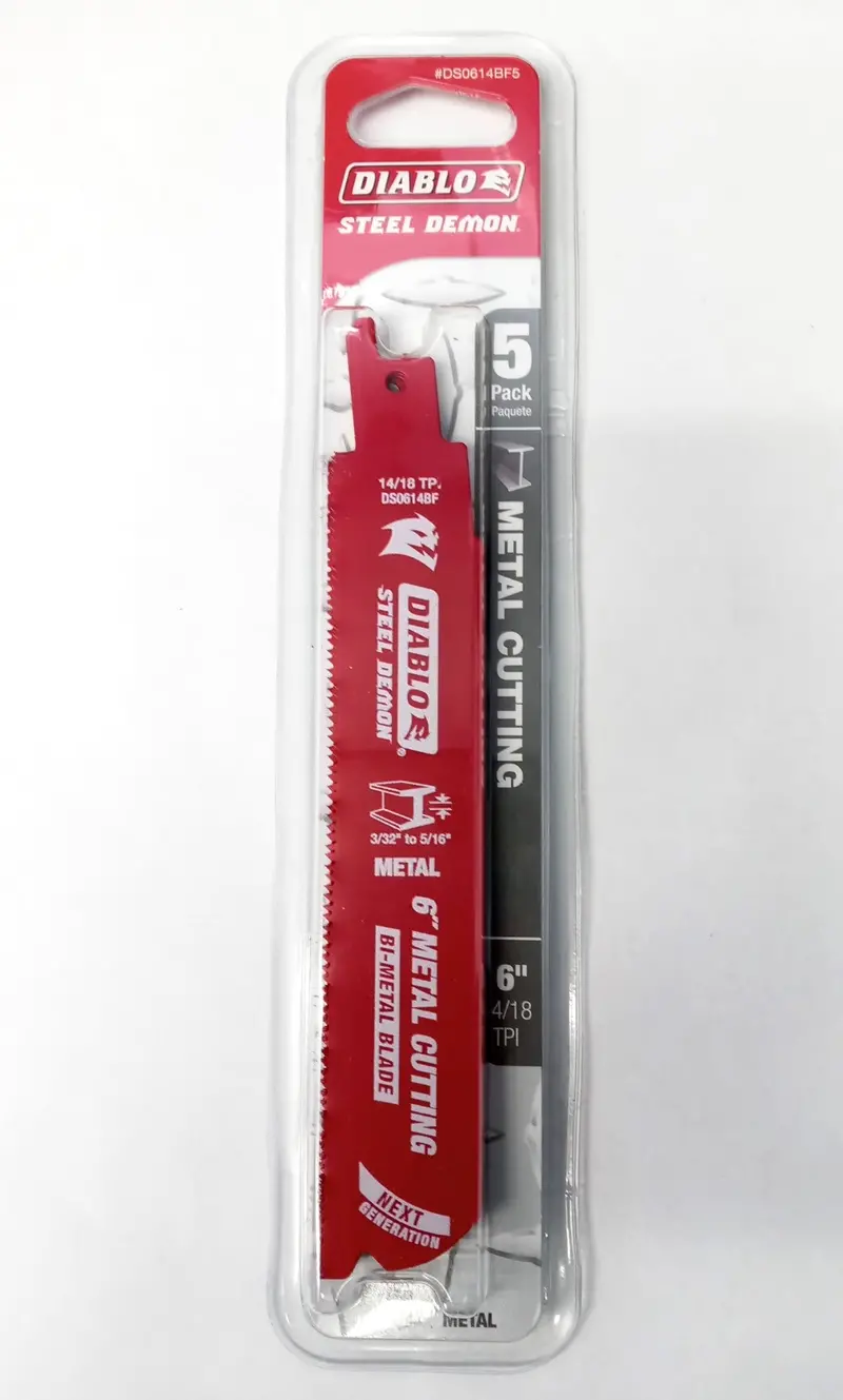 Diablo DS0614BF5 Bimetal Reciprocating Blades — 6″ Length, 14/18 TPI, 5-Pack