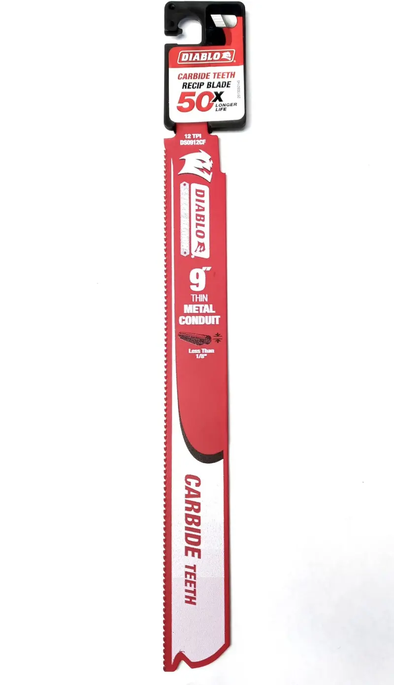 Diablo DS0912CF Reciprocating Saw Blade — 9″ Length, 12 TPI, Steel Demon Extreme Metal-Cut