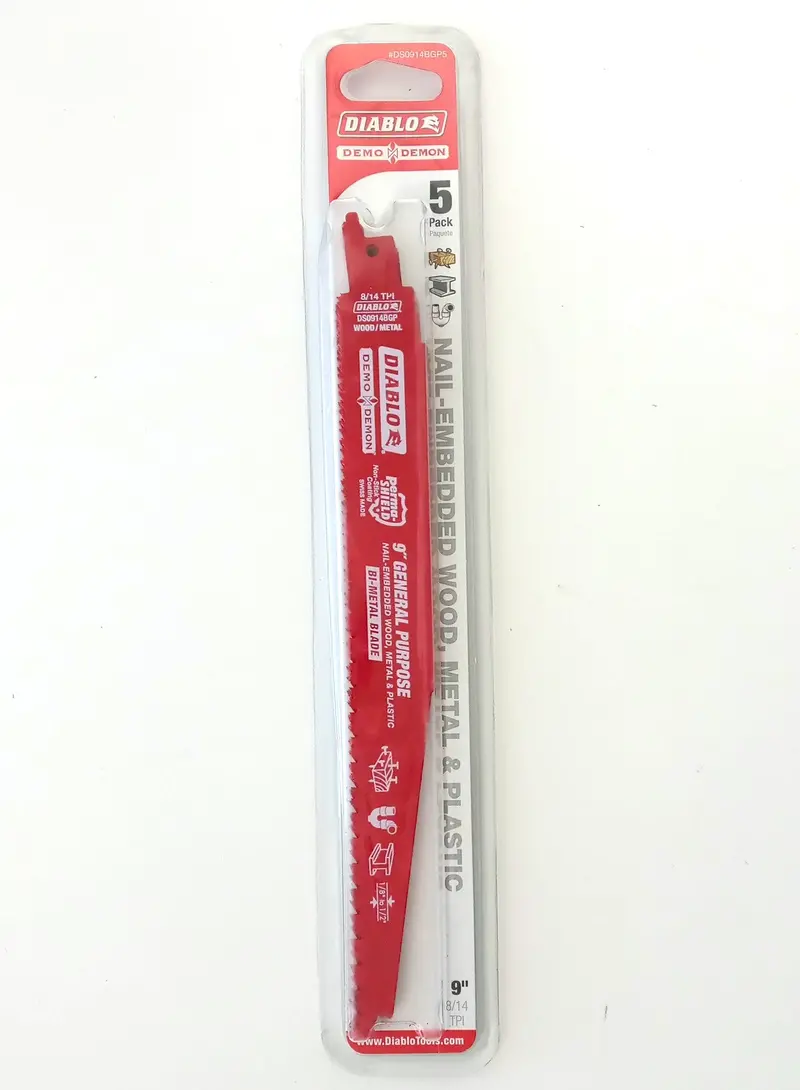 Diablo General Purpose Saw Blade, 9-Inch, 8/14 TPI, 5-Pack, Swiss-Made (DS0914BGP5)