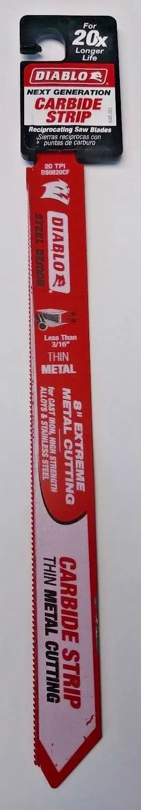 Diablo Thin-Metal Reciprocating Saw Blade – 8″, 20 TPI, Swiss-Made for Clean Cuts