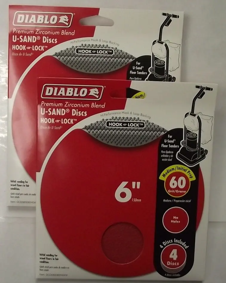 Diablo U-Sand Hook-and-Lock Sanding Discs – 6-Inch, 60-Grit, 2–4-Pack