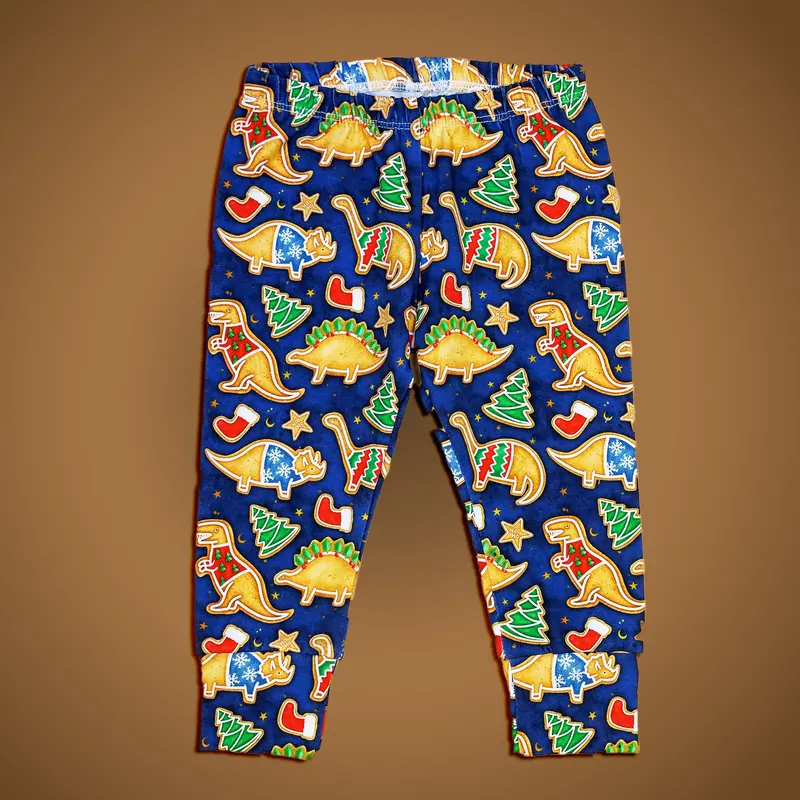 Dinosaur-Themed Christmas Slim Fit Joggers