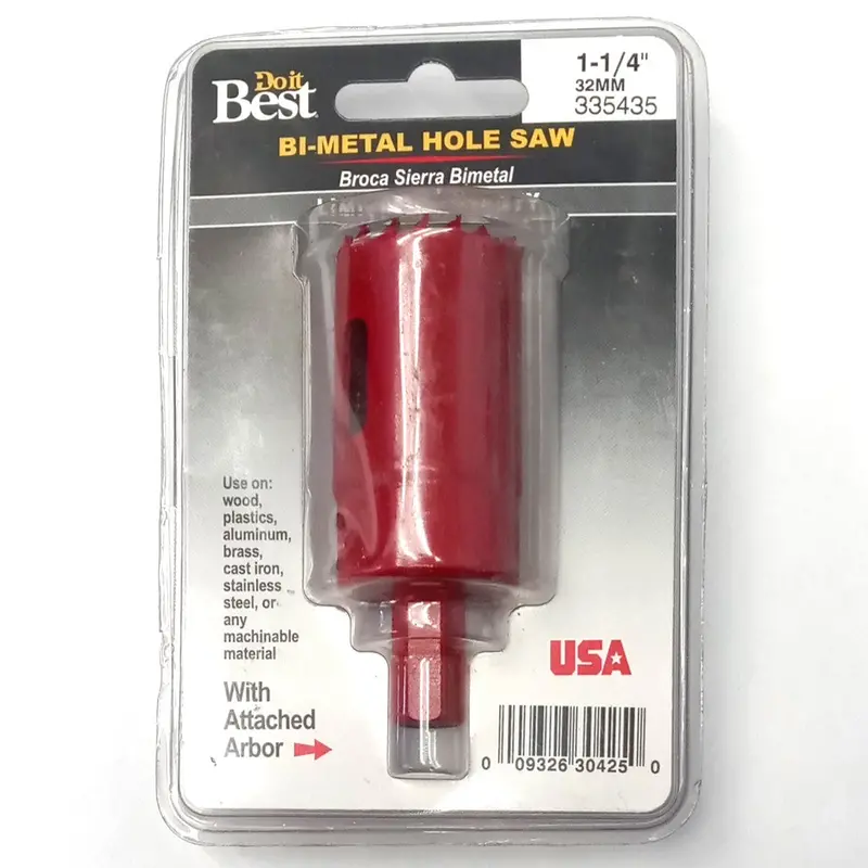 Do It Best Bi-Metal Hole Saw Kit – 1-1/4-Inch Diameter with Arbor, Variable-Pitch Design (335435)