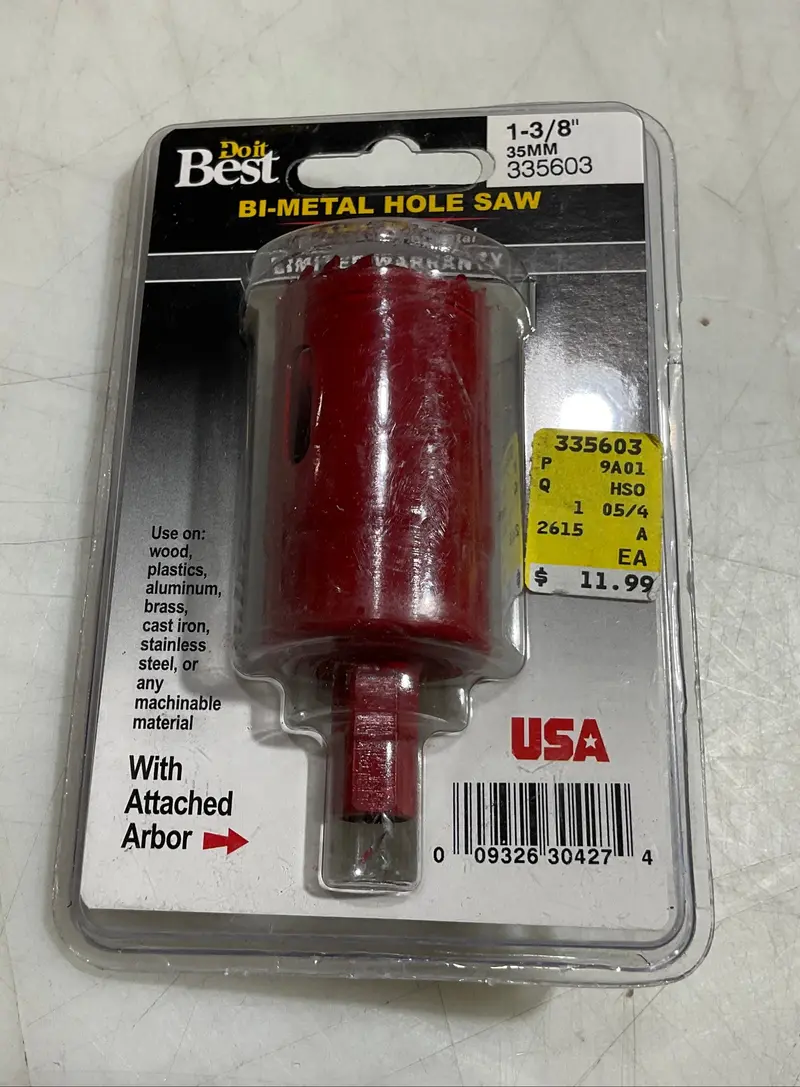 Do it Best Bi-Metal Hole Saw Kit — 1-3/8″, Includes Arbor, Model #335603 (S-59)