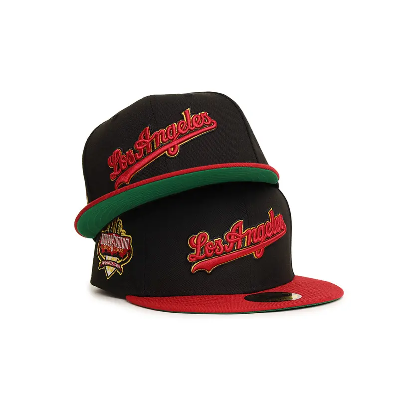 Dodgers Stadium 40th Anniversary Pinot & Black Wordmark 59Fifty Fitted Cap