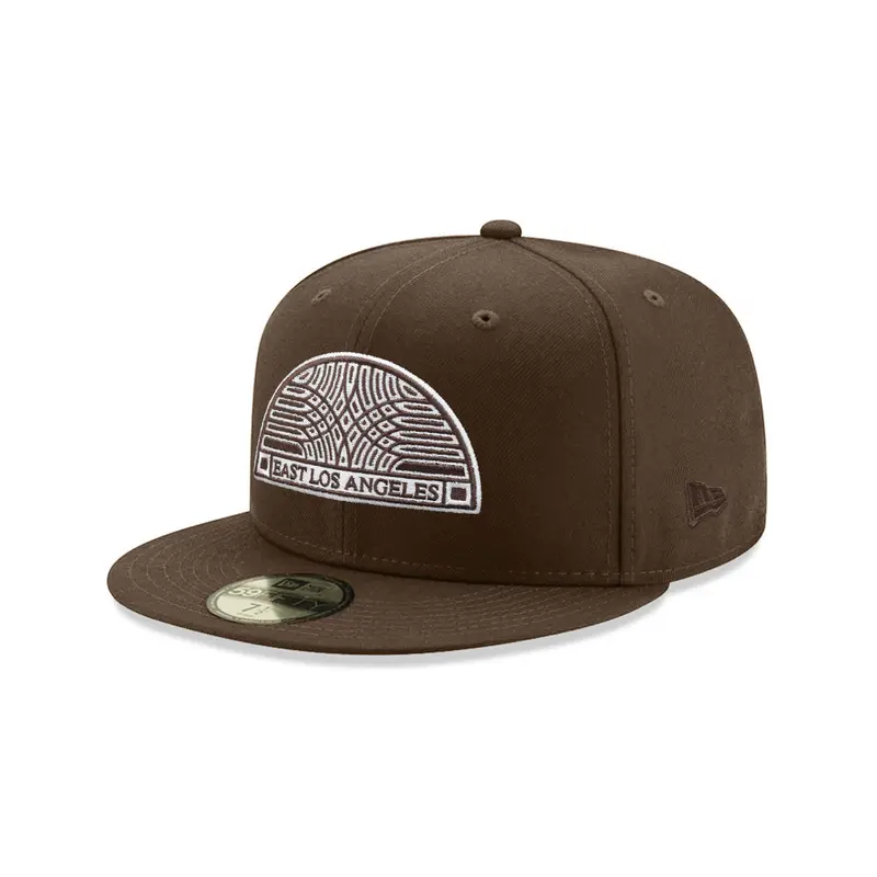 East Los Angeles Arch Walnut Brown on White SP 59Fifty Fitted Hat
