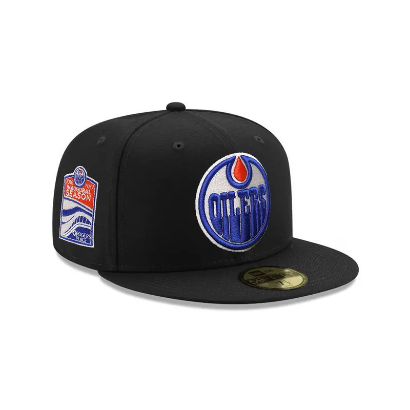 Edmonton Oilers Inaugural Season Black Fitted Hat – NHL 59Fifty Cap