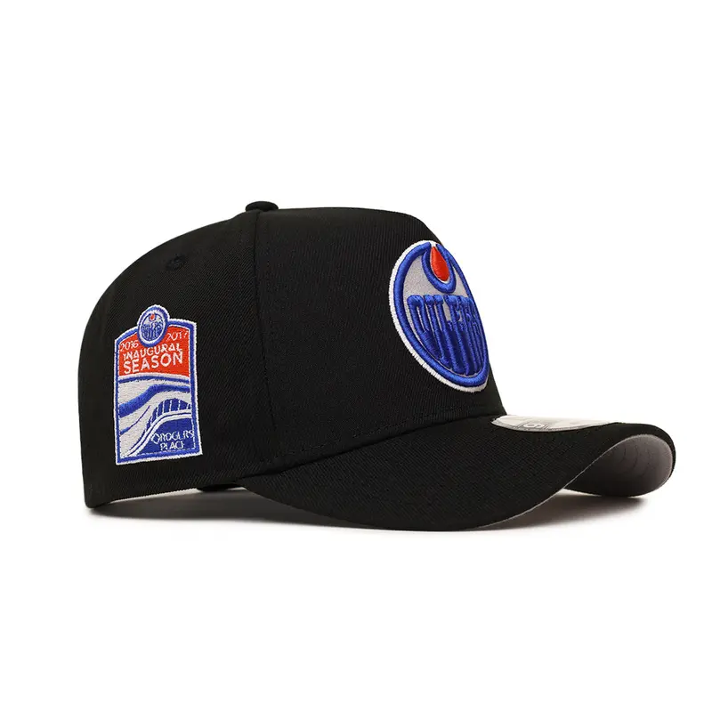 Edmonton Oilers Inaugural Season Black Snapback – NHL A-Frame 9Forty Cap