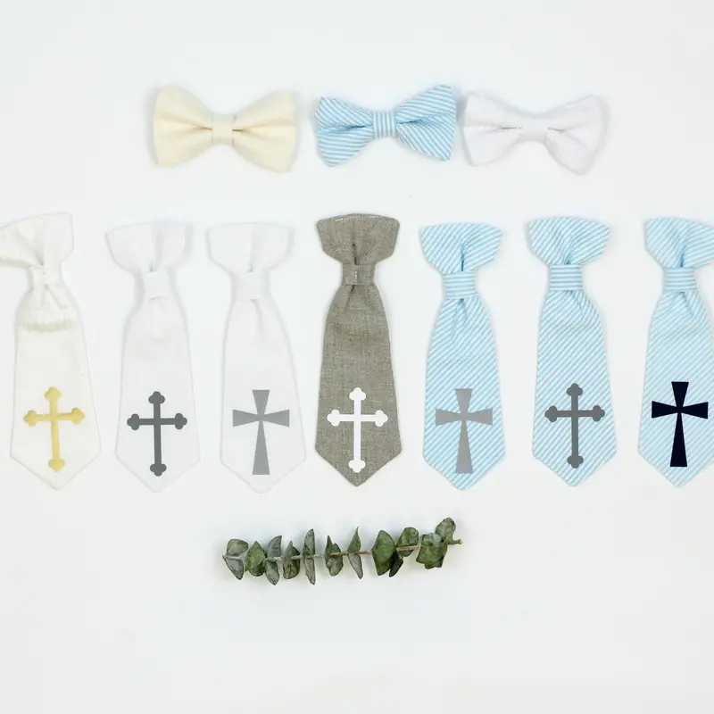 Elegant Baptism Snap-On Necktie for Infants
