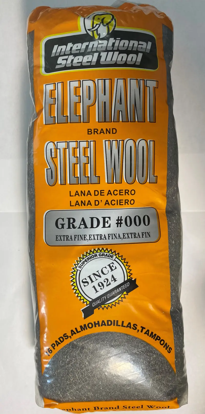 Elephant #000 Ultra-Fine Steel Wool – 16-Pad Value Pack