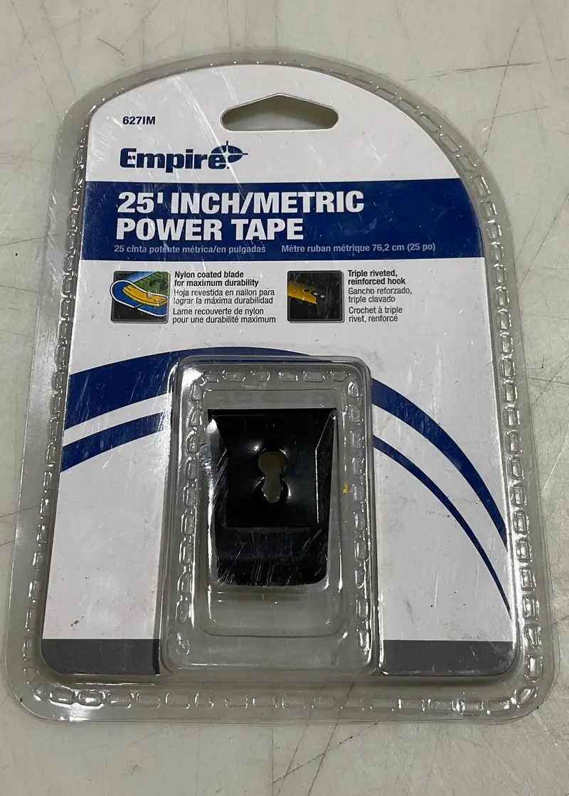 Empire 627IM Power Tape Clip — 25-Foot Inch/Metric Measuring Tape Accessory, #88