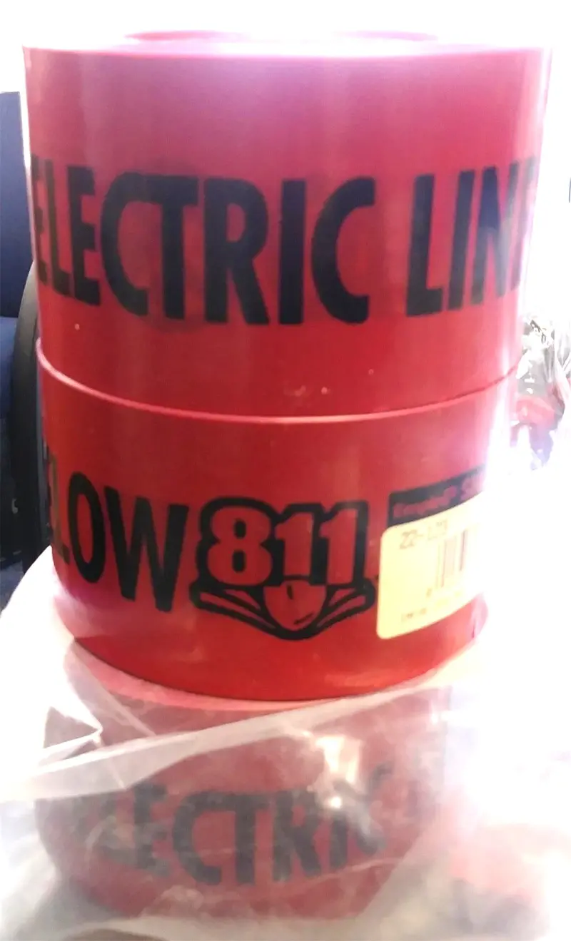 EMPIRE Buried Electric Line Caution Tape – 3″ x 300′, 3-Roll Set (Model 22-123)