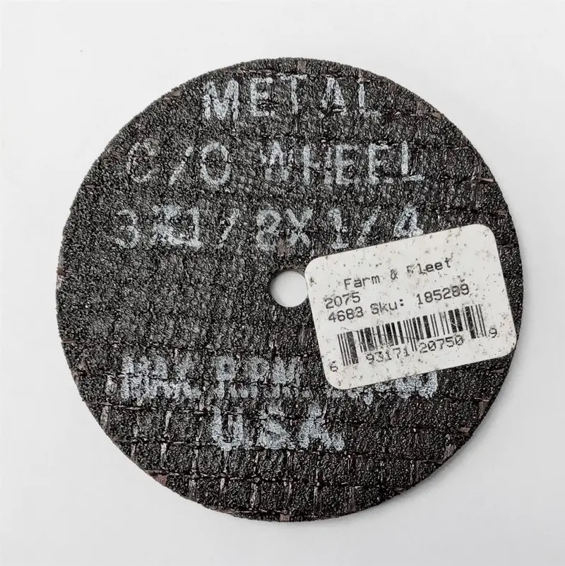 Farm & Fleet Metal Cutting Disc – 3-Inch × 1/8-Inch × 1/4-Inch, High-Performance Abrasive Wheel, USA-Made