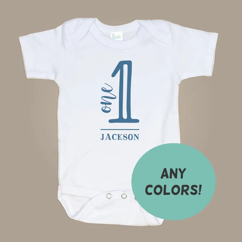 Farmhouse-Inspired First Birthday Onesie