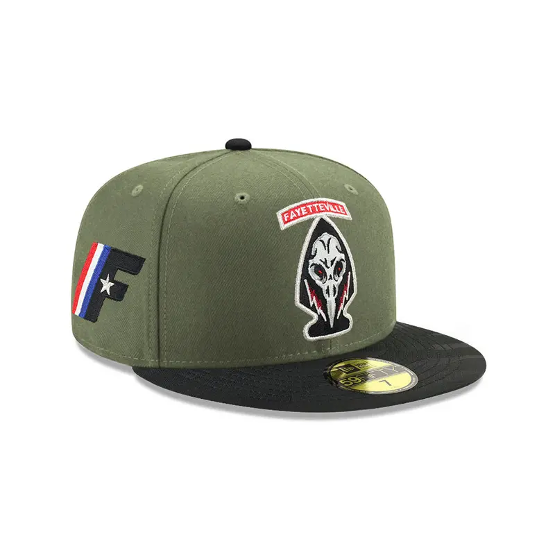 Fayetteville Woodpeckers Camo Olive & Black Alternate Logo SP 59Fifty Fitted Cap